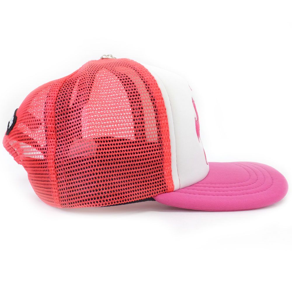 天白】クロムハーツ クロスパッチ キャップ ピンク ホワイト メッシュ
