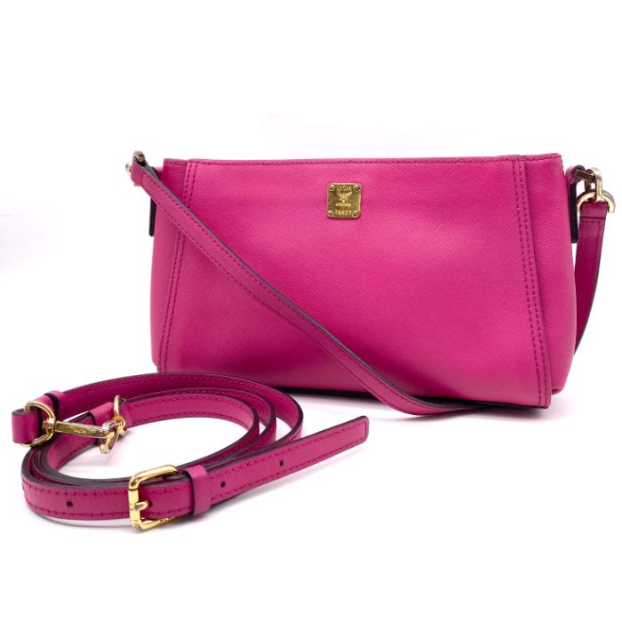 MCM エムシーエム ロゴ 2way レザー ハンド ショルダー バッグ eH07131A
