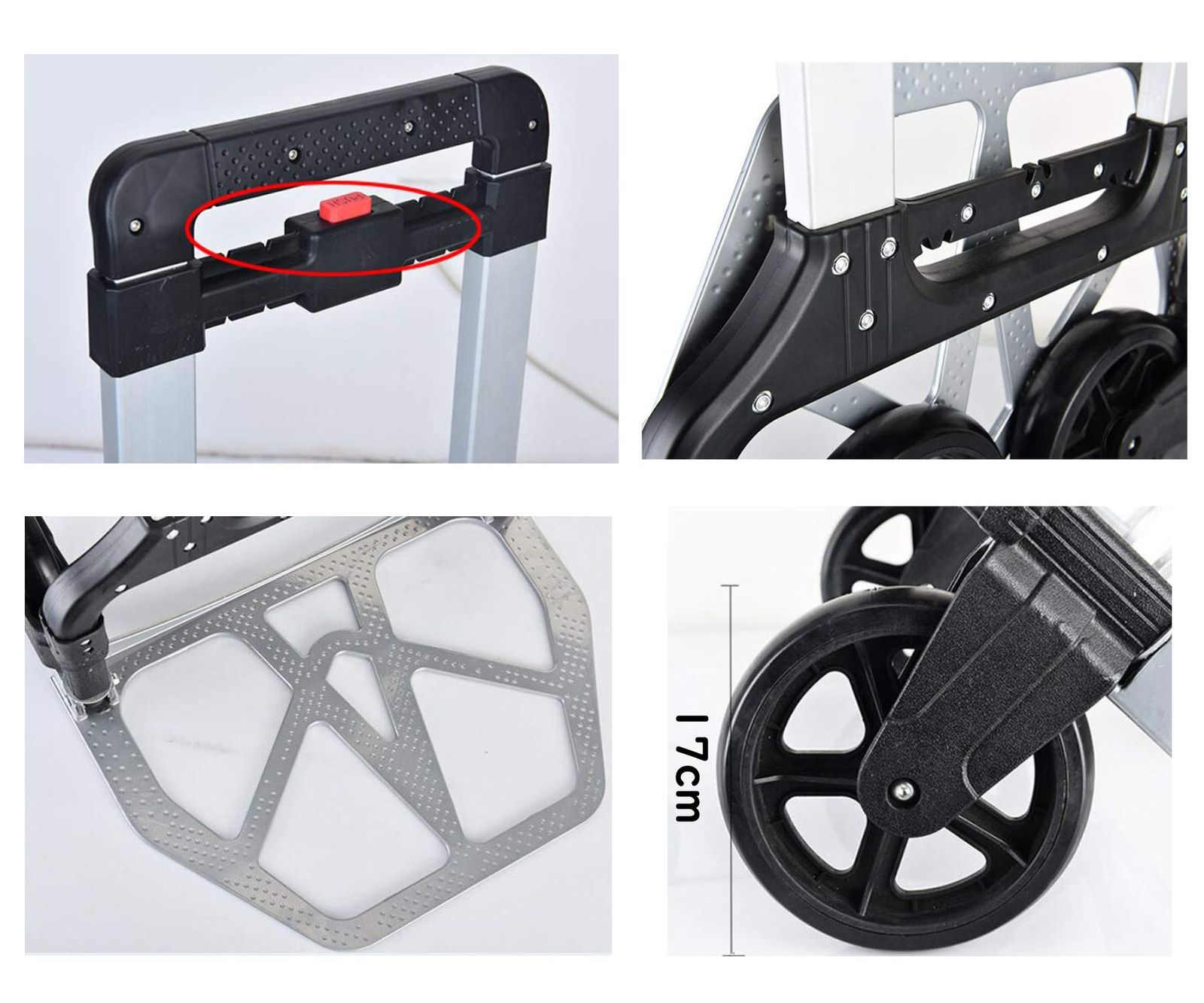 欲しい商品を賢く購入。 キャリーカート 大型タイヤ 静音 台車 運搬キャリー 耐荷重150KG 多用途カート 組み立て不要 折りたたみ コンパクト キャンプ アウトドア 引っ越し 災害時 買い物 旅行 固定ロープ2本付き ブラック 新作モデル続々入荷中！