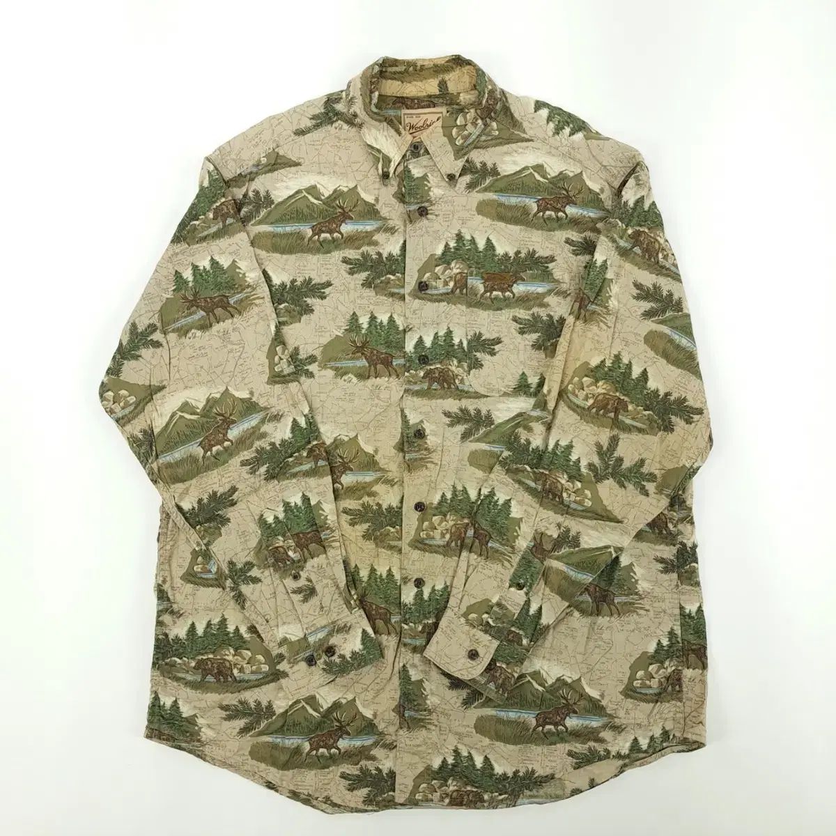 （ CT649 ） L XL WOOLRICH(ウールリッチ) マウンテンパーカー 地図 パターン 長袖 シャツ