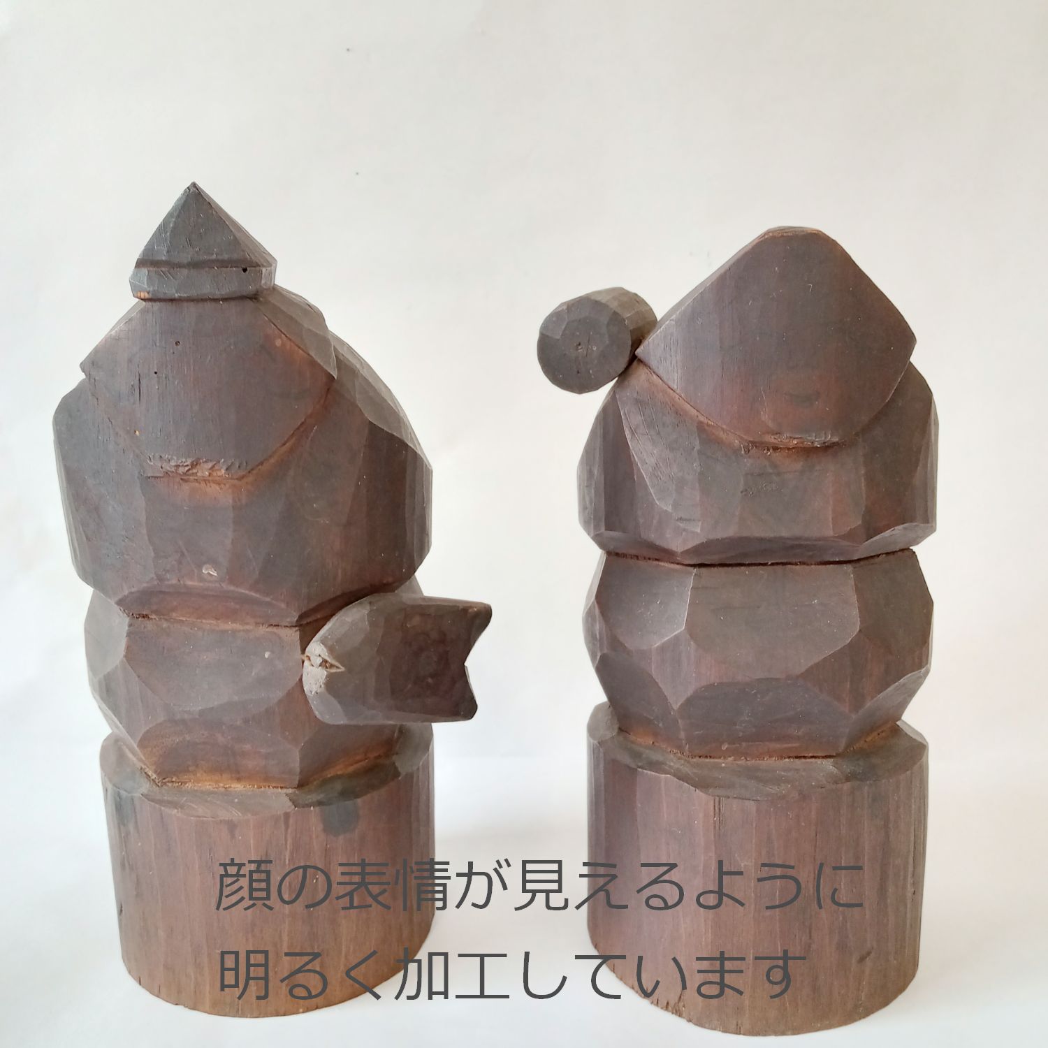 明治～大正 希少 笹野一刀彫 恵比寿 大黒天 セット 大 22cm 木彫り