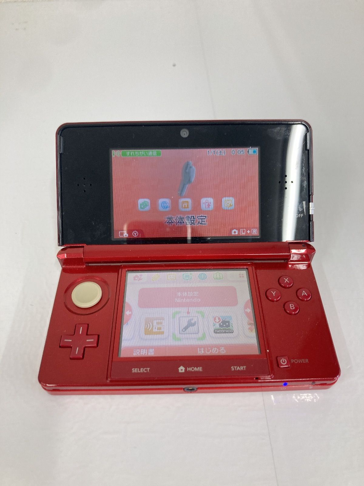 % 通電動作 済み Nintendo 3DS CTR-001 レッド ゲーム機本体 1