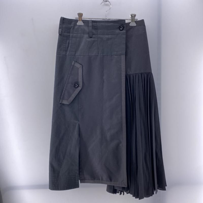 sacai SUITING SKIRT プリーツ切替 サイズ3 ブラック サカイ 24 240092306296