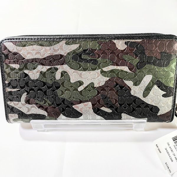 新品 未使用】コーチ COACH シグネチャー 長財布 迷彩柄 シルバー