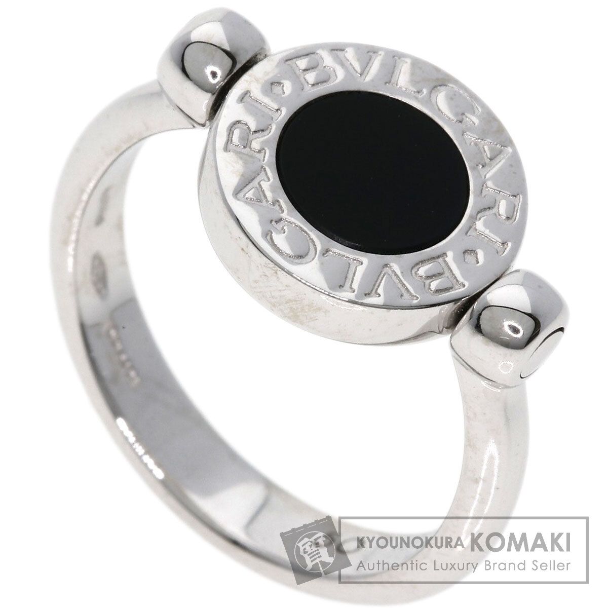 BVLGARI ブルガリ ブルガリブルガリ フリップ ダイヤモンド オニキス 50 リング 指輪 K18WG レディース
