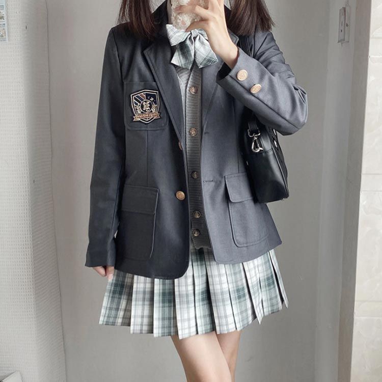 女子高生 制服セット コスプレ衣装 入学式 6点セット スーツセット ...