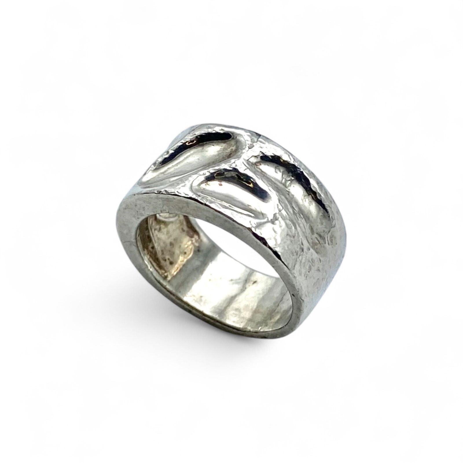 独創的な槌目】 Silver 925 刻印 90s Vintage Ring シルバー