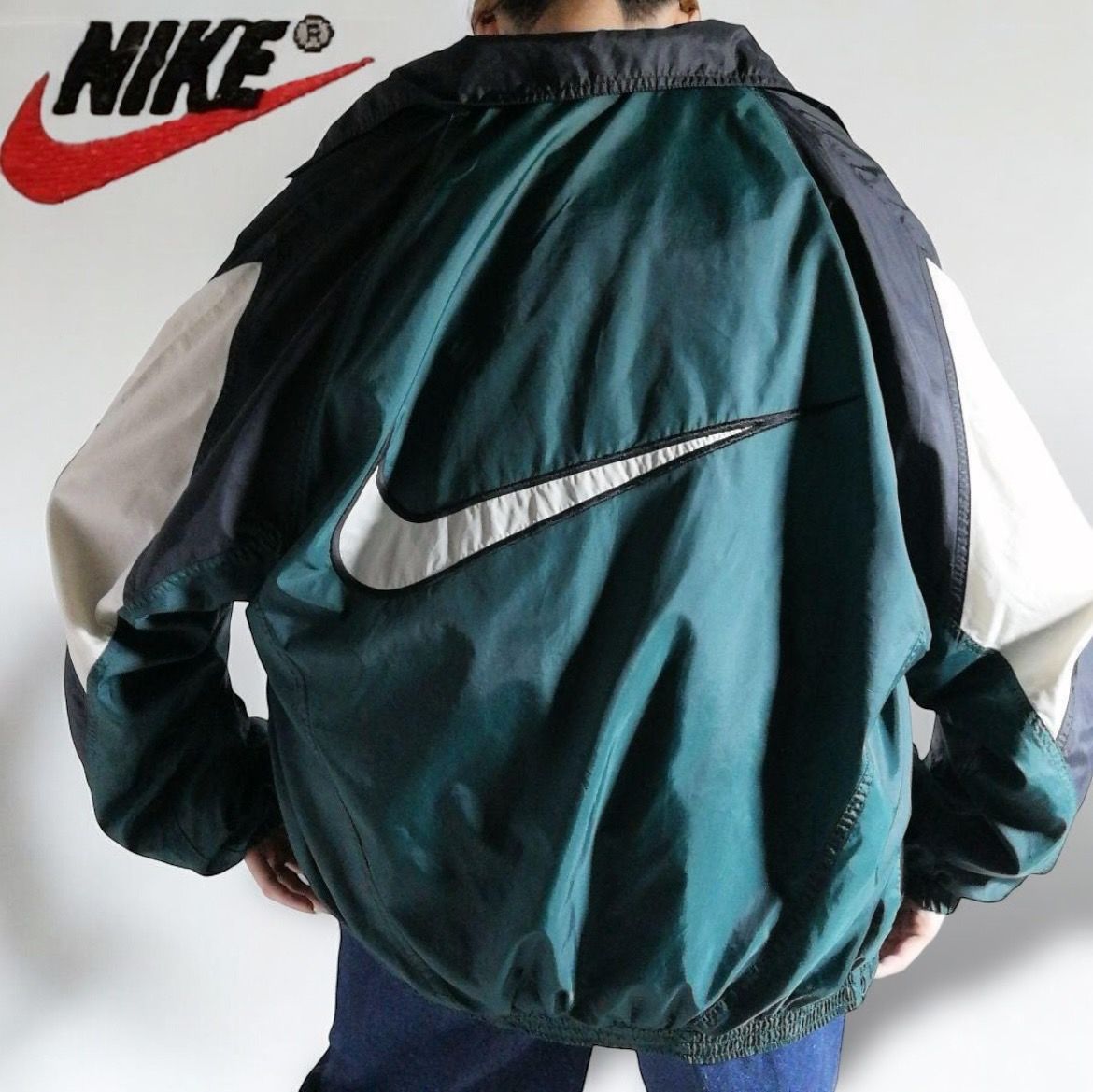 激レア】古着 90年代 90s オールド NIKE ナイキ マルチカラー ナイロンジャケット ビッグロゴ刺繍 グリーン メンズ M ストリート -  メルカリ