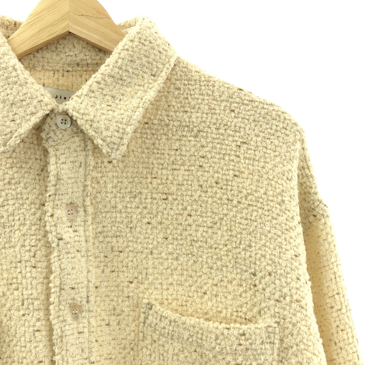 JieDa ジエダ 2025AW TWEED OVER SIZE SHIRT ツイード オーバーサイズ シャツ 2 エクリュ メンズ