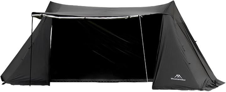 Bruny ブルーニー パップテント 大型 軍幕テント タープ キャンプ 用 アウトドア シェルター キャノピーテント ブラック ４～６人