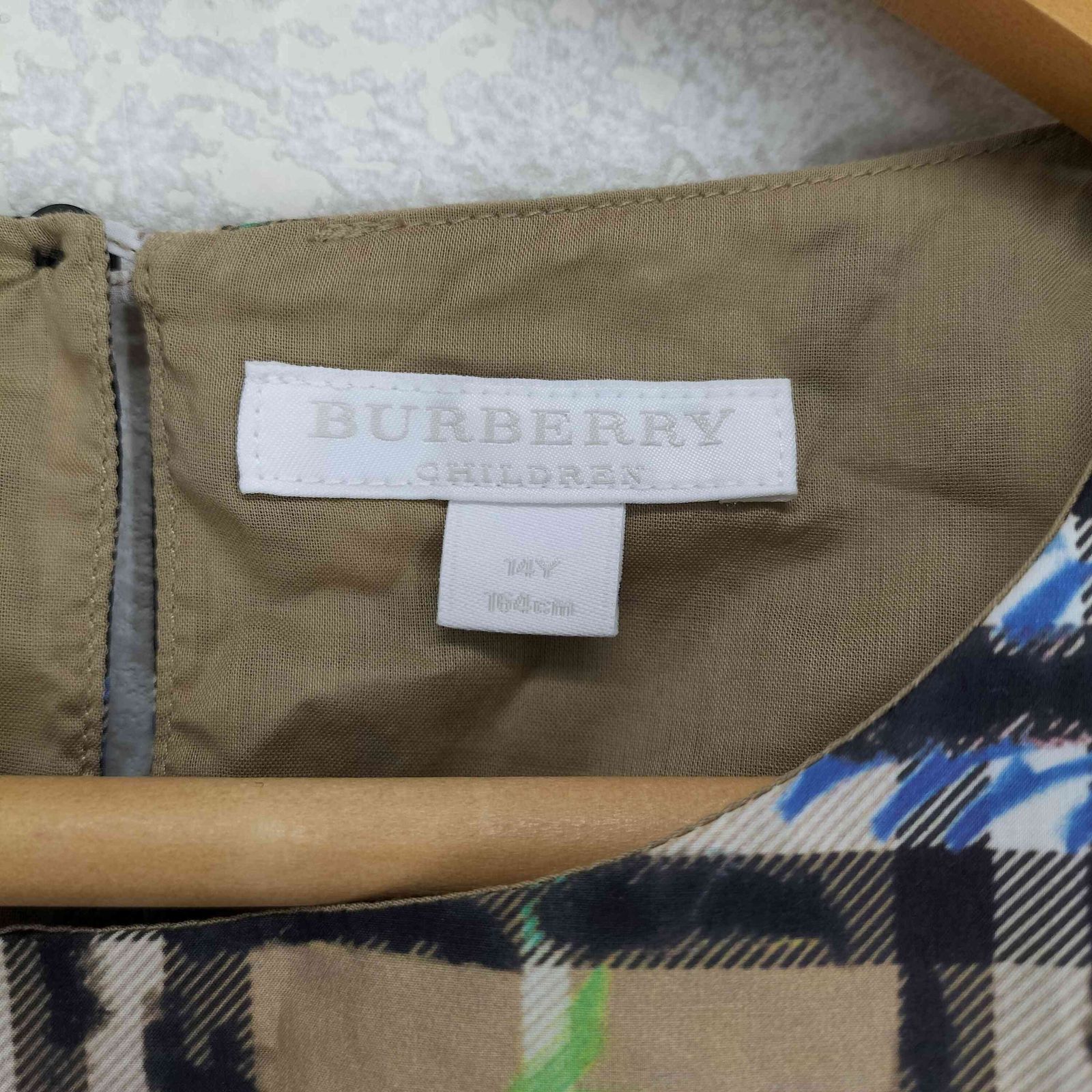 バーバリー BURBERRY ブルーネオン柄 ノヴァチェックワンピース
