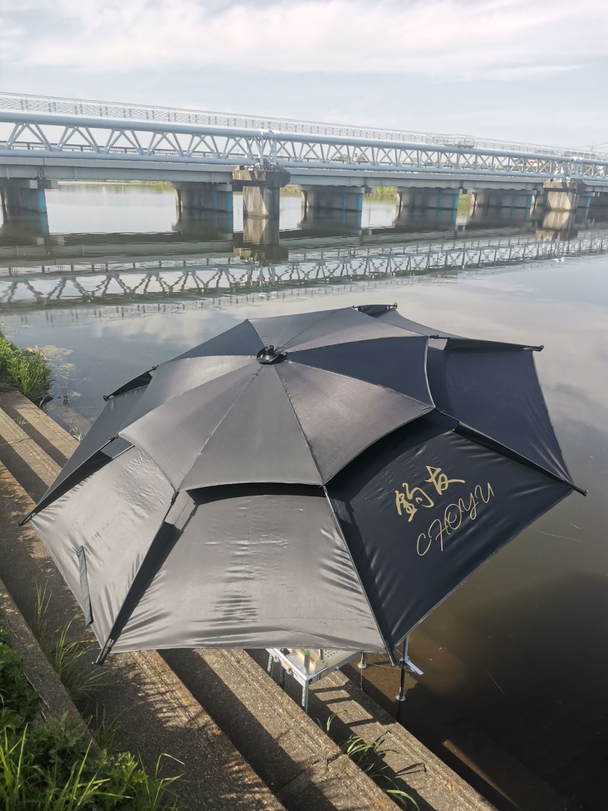 新品☆釣友本舗製へら鮒釣りワイドパラソルSCD120、サイズ外側