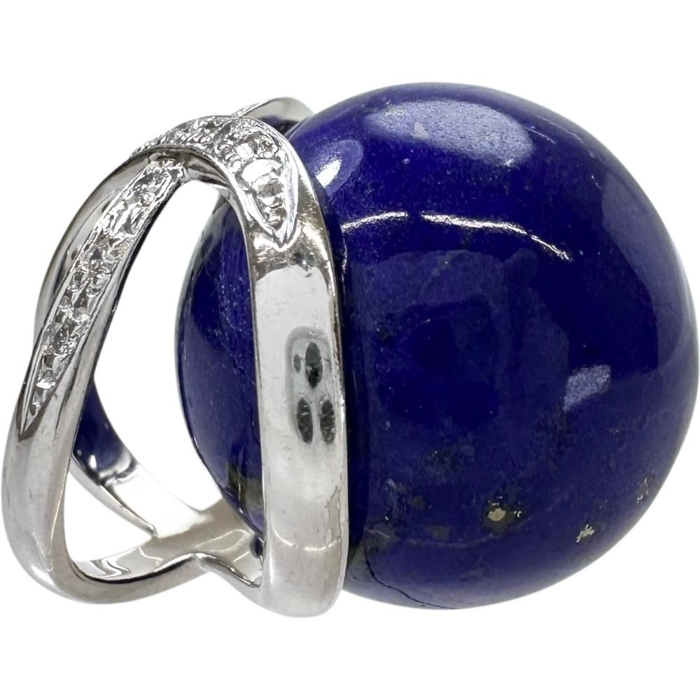 ラピスラズリ 17.9mm ダイヤモンド 計0.11ct ペンダントトップ Pt900プラチナ 12.9g レディース 真子質店 NN