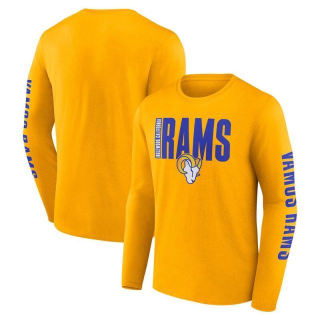 【送料無料】 ファナティクス メンズ Tシャツ トップス Men's Fanatics Gold Los Angeles Rams Vision Long Sleeve T-Shirt Lar Gold