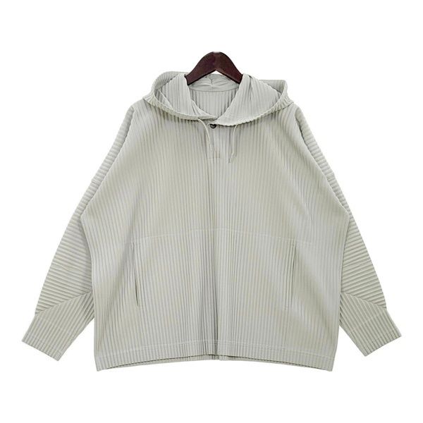 HOMME PLISSE ISSEY MIYAKE オムプリッセ イッセイミヤケ プリーツ パーカー フーディー メンズ サイズ2 グリーン系 トップス DM16949