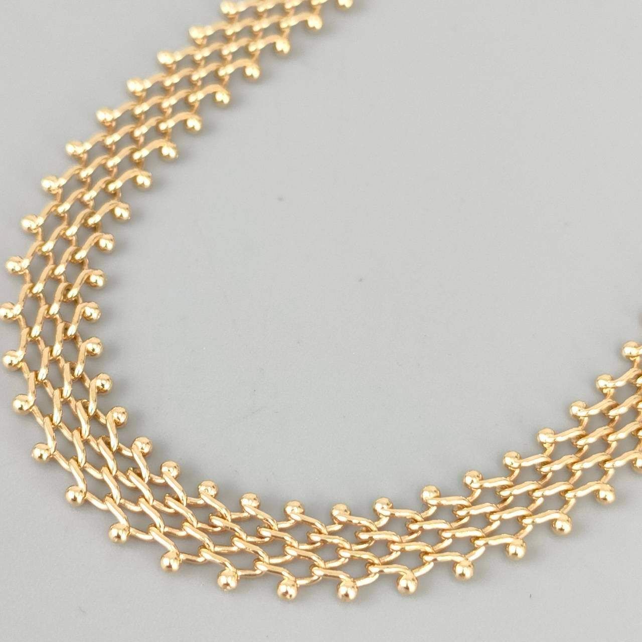 中古ジュエリーマキK18 デザインブレスレット約3.88g 19cm K18