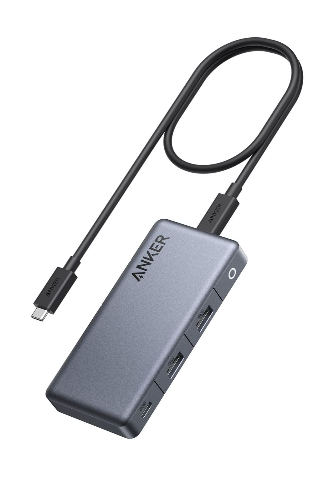 Anker 343 USB-C ハブ 7-in-1 Dual 4K HDMI 100W USB PD対応 4K HDMI 2画面出力 約50cm 着脱式ケーブル 5Gbps 高速データ転送 USB-C USB-Aポート搭載