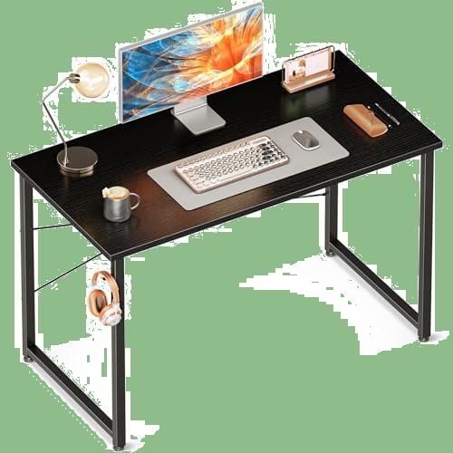 黒い 組立簡単 おしゃれ 在宅ワーク フック付き ワークデスク コンパクト 学習机 desk computer 子 シンプルデスク パソコンデスク ゲーミングデスク 幅100cm pcデスク 机 デスク ODK