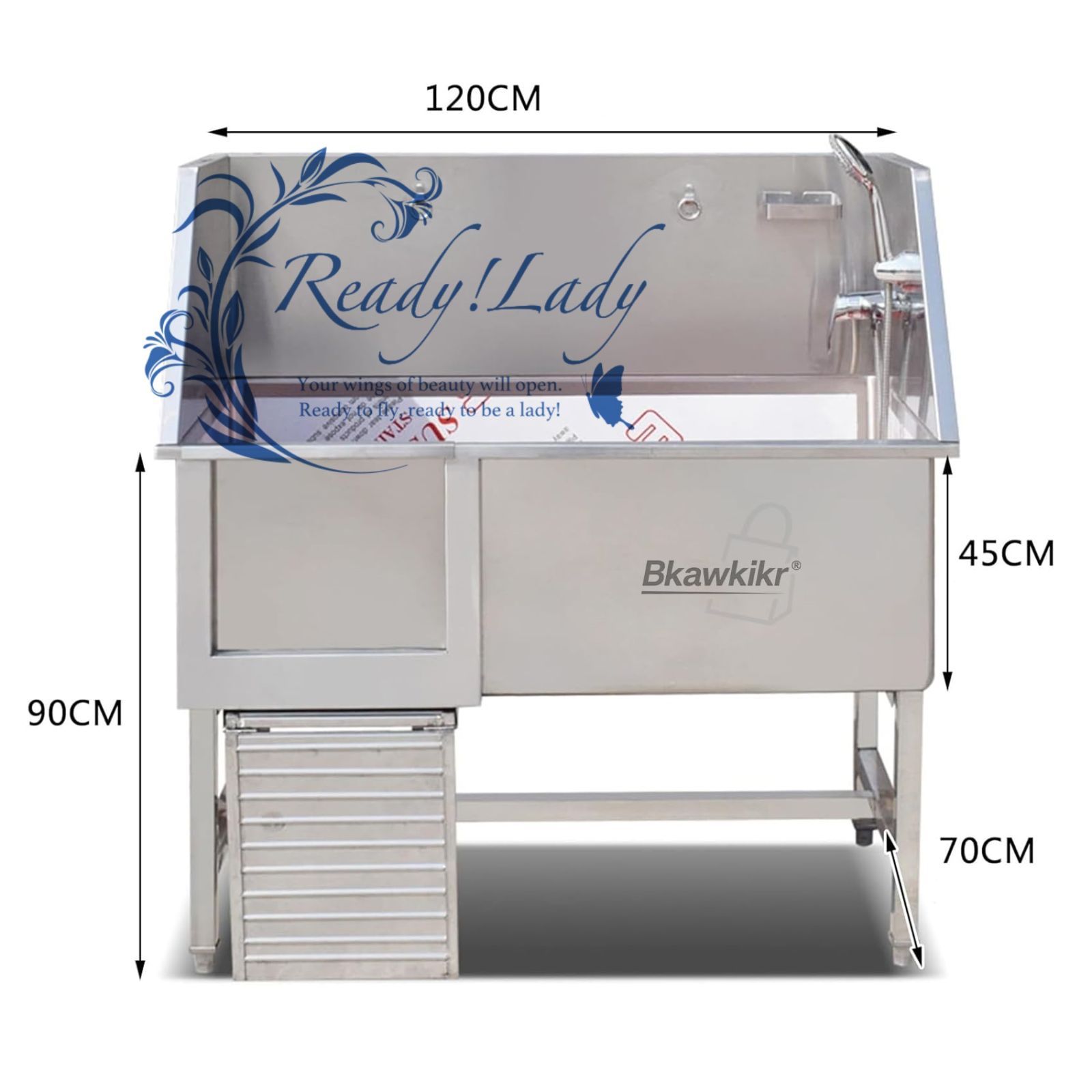 ステンレス製犬用グルーミングバスタブ