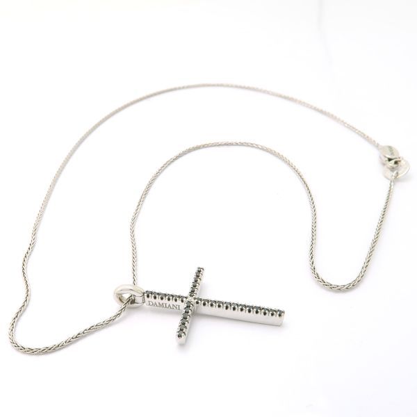 ダミアーニ　ミステリークロスペンダントネックレス　ブラックダイヤモンド DAMIANI ミステリークロス ネックレス 750 K18WG ブラックダイヤ