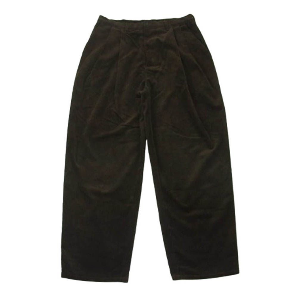 CAMIEL FORTGENS カミエルフォートへンス 21AW 2タック ワイド テーパード コーデュロイ パンツ ダークブラウン系 M