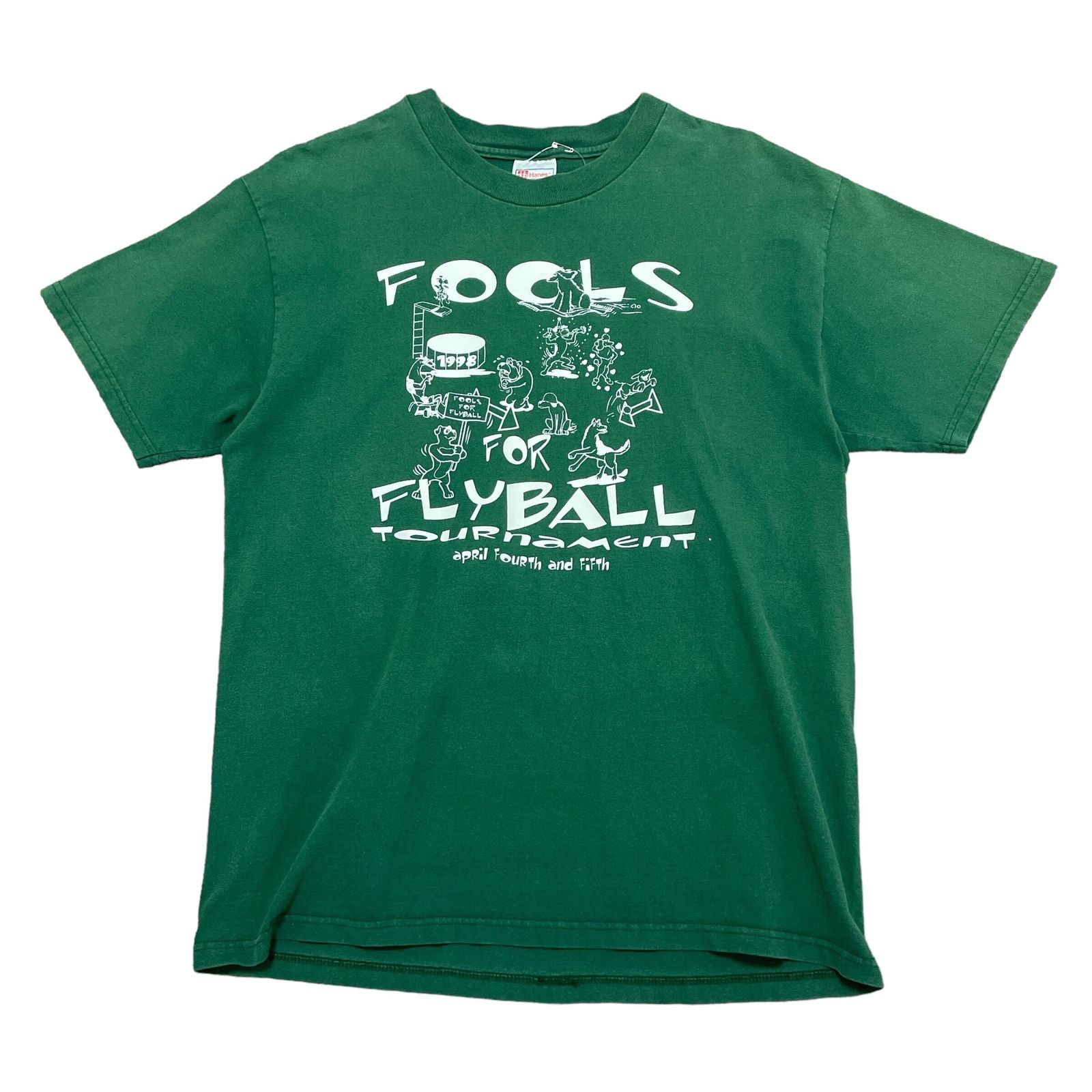 00s print tee【ST862】アメリカ古着　Tシャツ　企業　雰囲気系　グリーン　L