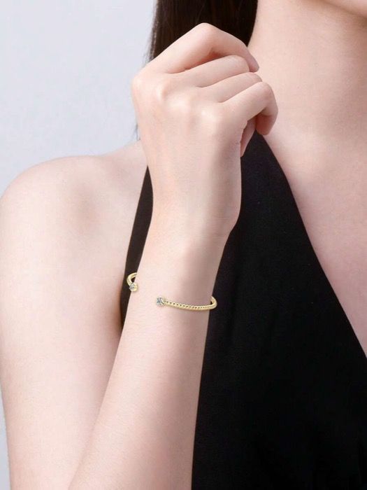 バングル レディース シンプル ひねり デザイン シルバー925 [ WHITE Label ] b14049-w レディースバングル1個 シンプルなシングルループデザイン 直径6.5cm ウェディング