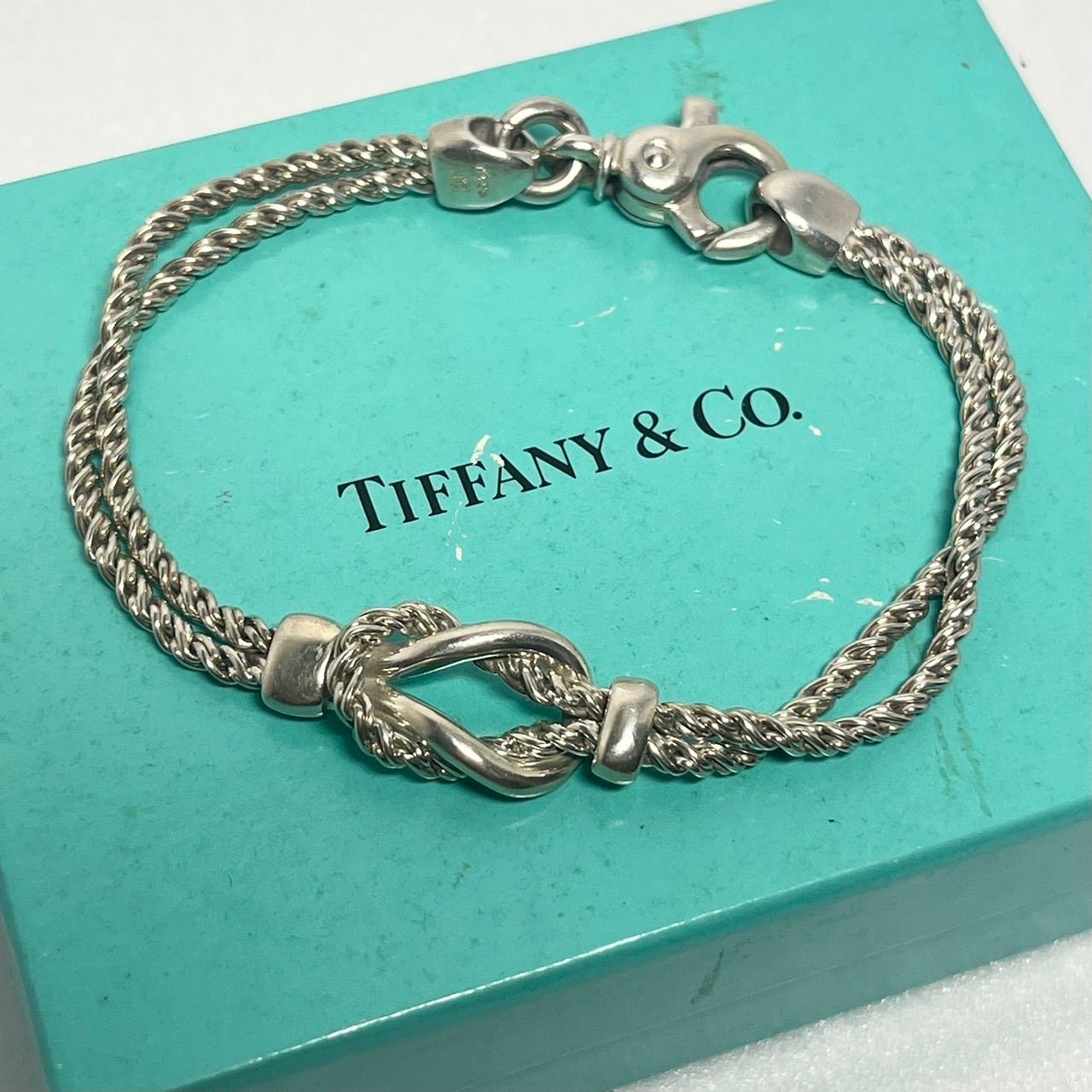 TiffanyCoブレスレット センターノット ダブルロープチェーン 925