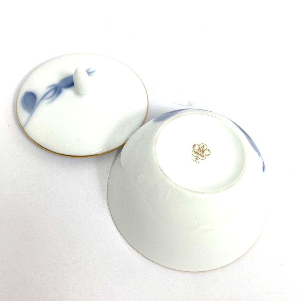 大倉陶園 オオクラトウエン ブルーローズ シュガーポット 240001151373