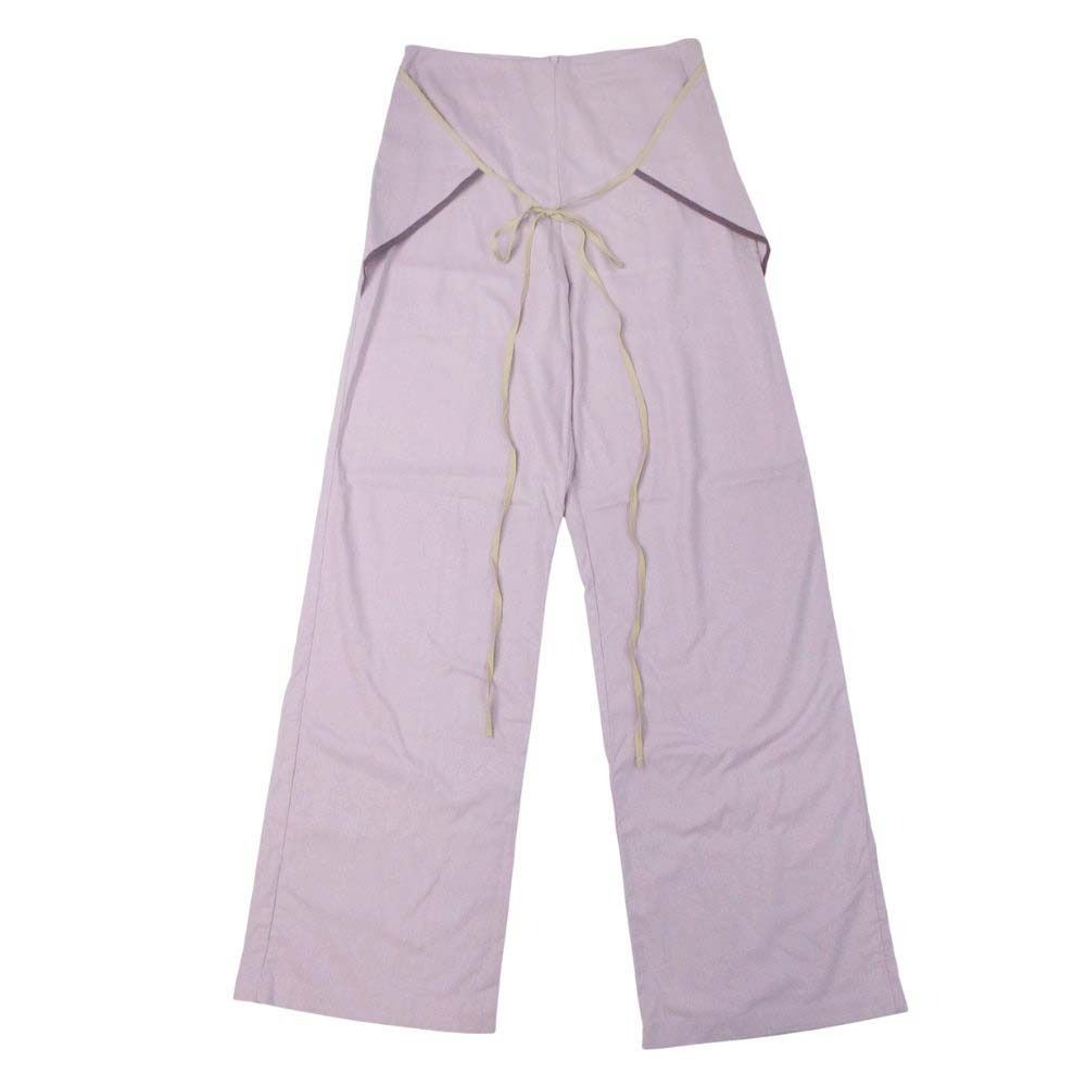 BASERANGE ベースレンジ シルク レイヤード風 ワイドパンツ スラックス トラウザー ピリング加工 S パープル系 レディース 古着