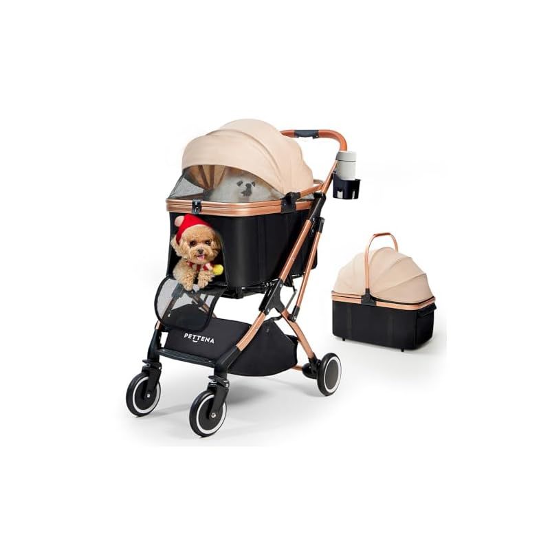 最新自立型ペットカート PETTENA 分離型 ペットカート 耐荷重20KG 広い空間 自立 ワンタッチ折畳 軽量 使用簡単 犬用 バギー 猫 犬用カート PETTENA KNIGHT 1