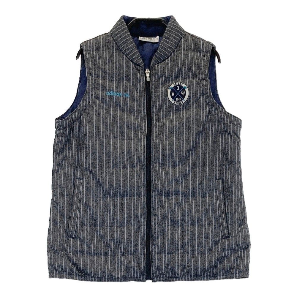 サイズ：L ADIDAS GOLF アディダスゴルフ 中綿ジップベスト ストライプ