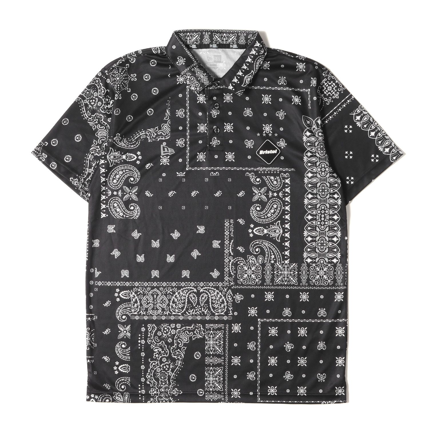 美品 F.C.Real Bristol エフシーレアルブリストル ポロシャツ サイズ:L 22SS ×NEW ERA バンダナ柄 半袖ポロシャツ BANDANA POLO SHIRT ブラック トップス コラボ【メンズ】