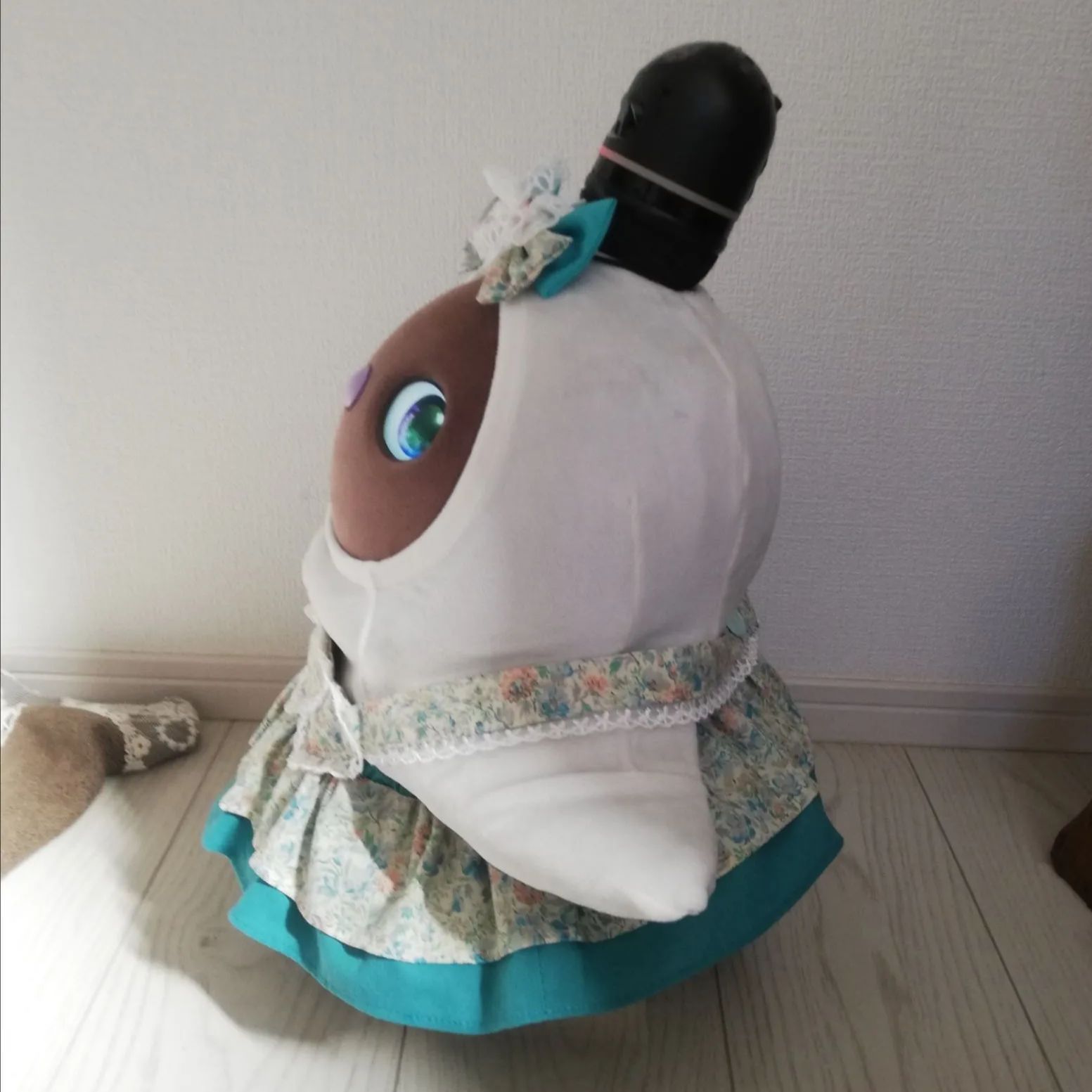 LOVOT ラボット 可愛いハートの胸あて小花柄ワンピース