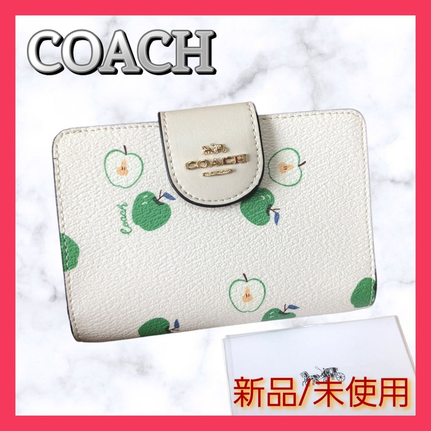 未使用級✨COACH ショルダーバッグ ウィズスキャッタードアップルプリント-