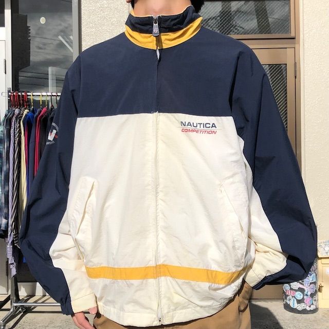 NAUTICA COMPETITION ダウンベスト L 黒 テック系 大人古着 アウター 