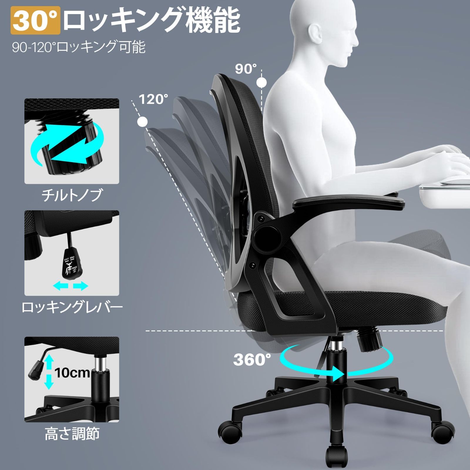 椅子 通気性メッシュ