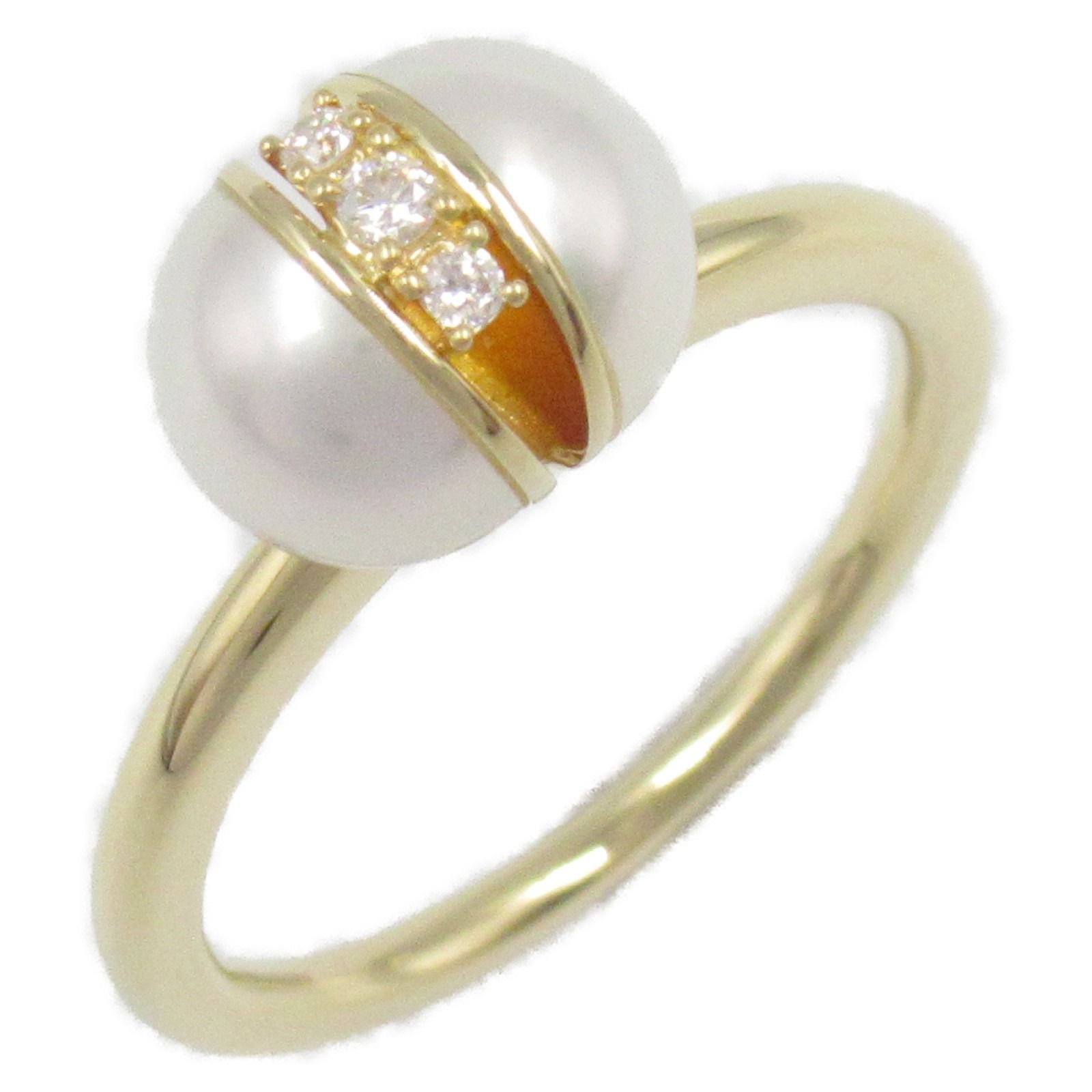タサキ TASAKI リング 指輪 パールリング 10.5 K18 イエローゴールド ダイヤモンド パールリング レディース Used A