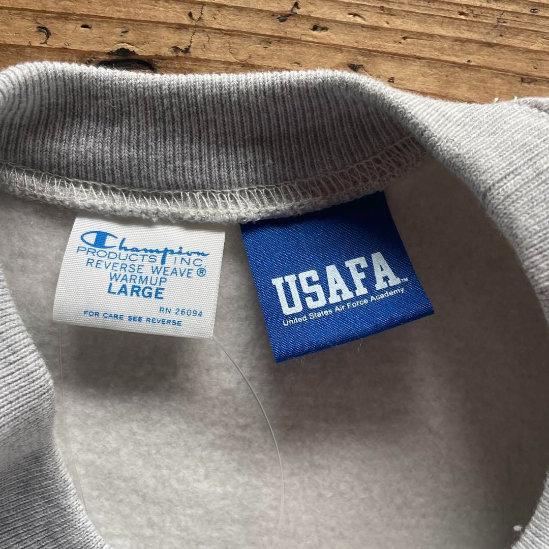 新品 25年秋冬 青単色タグ チャンピオン リバースウィーブ USAFA L