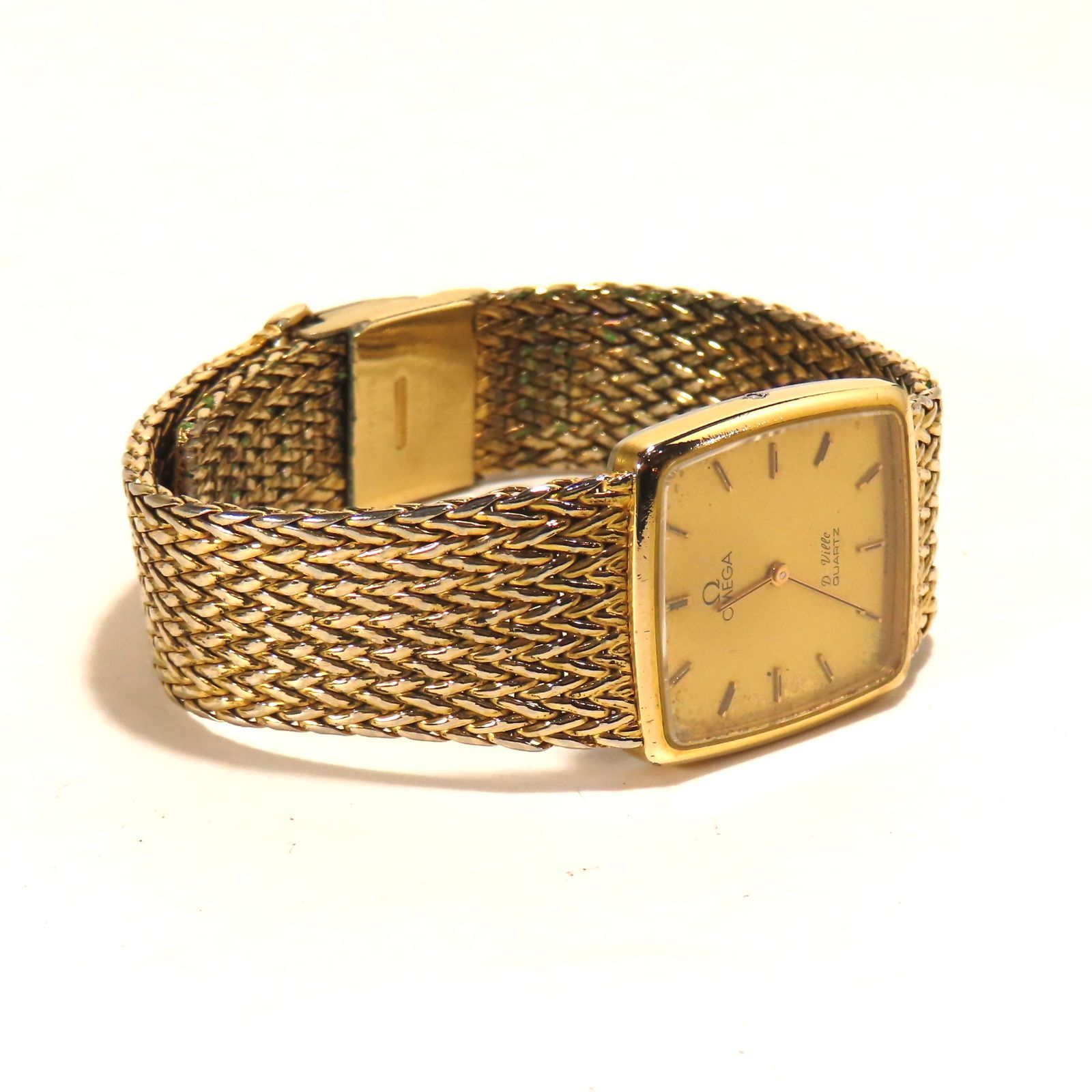 稼働品 OMEGA オメガ DeVille デビル クォーツ 腕時計 ゴールド文字盤