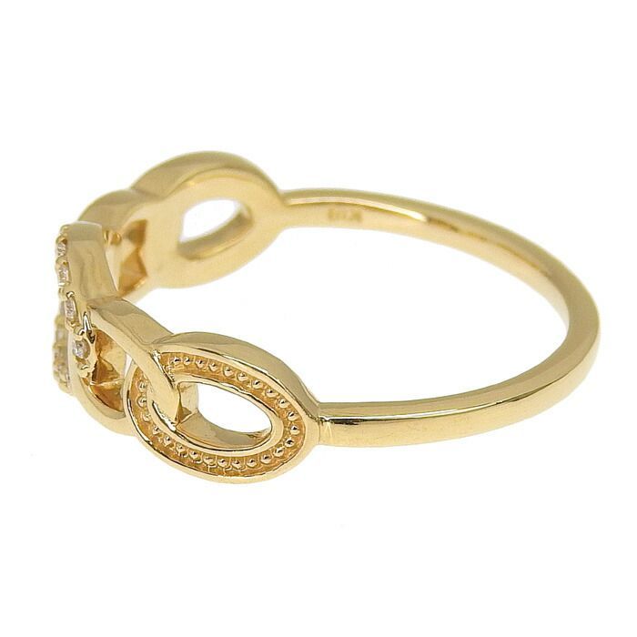 EAU DOUCE4℃ オデュースヨンドシー デザイン ダイヤ リング K18YG 750  