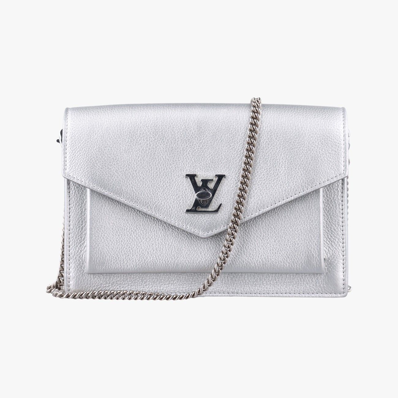 ルイヴィトンLouis Vuittonポシェット マイロックミー チェーン シルバー レザー M69811 UB3290
