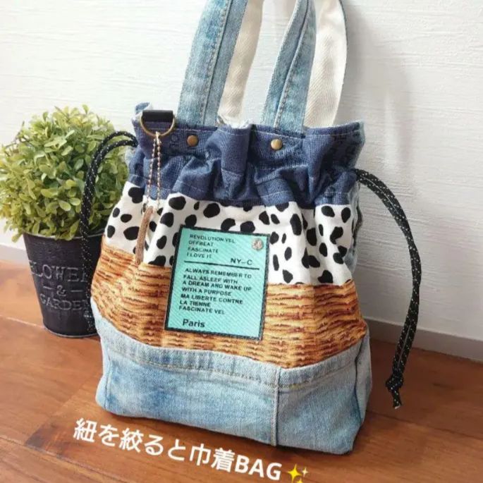 オンラインストア正規品 No.262【DENIM✖️POP巾着BAG❤️】デニム