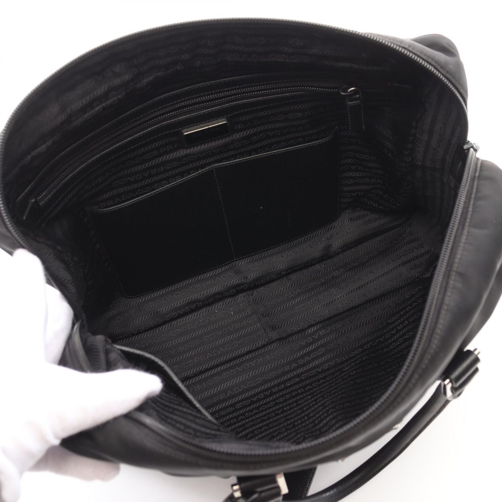 プラダ PRADA ブリーフケース TESSUTO+SAFFIAN 2VE661 ブラック