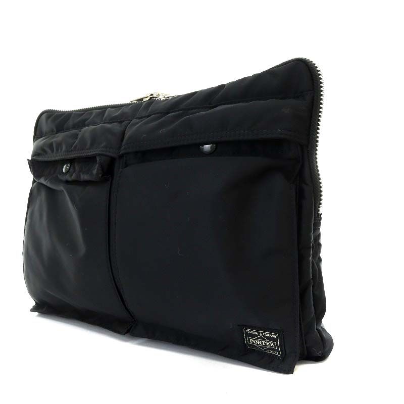 ポーター PORTER 吉田カバン TANKER DOCUMENT CASE クラッチバッグ ドキュメントケース ブリーフケース ナイロン 黒  ブラック 622-76500 /YO16 - メルカリ