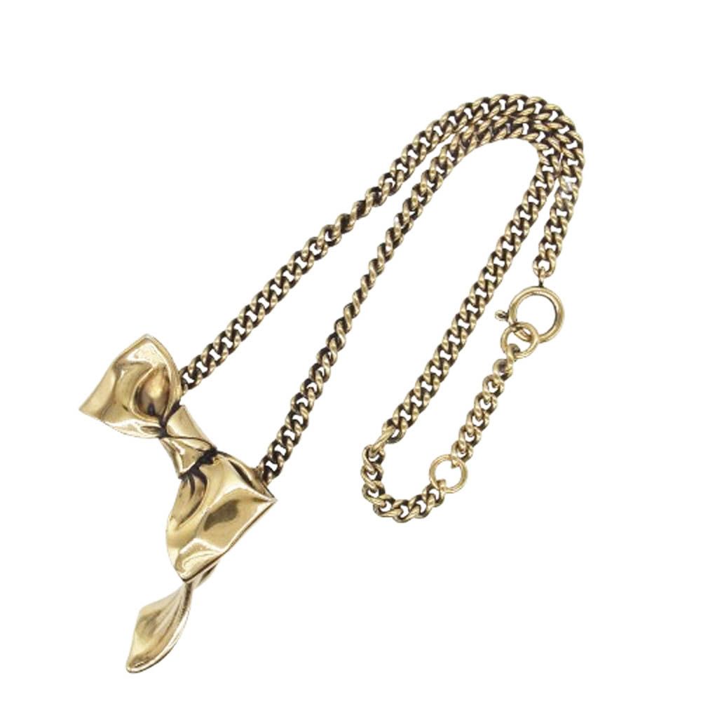 Acne Studios アクネストゥディオズ　ロングネックレス ゴールド ACNE STUDIOS アクネストゥディオズ BOW NECKLACE リボン
