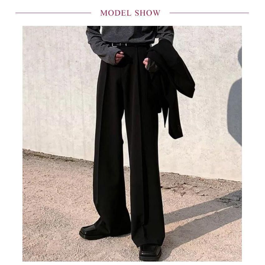 フレアパンツ メンズ スラックス センタープレス ブーツカット