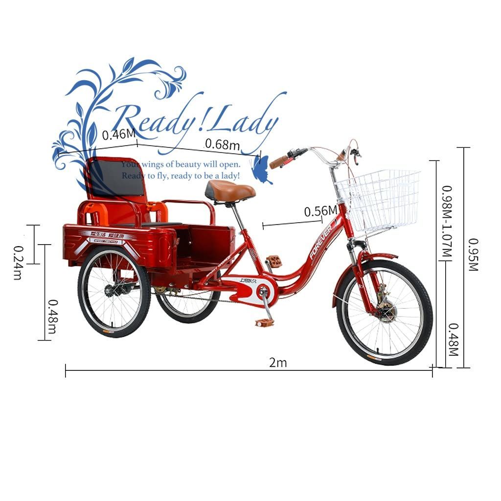 アウトドア用三輪バイク ショッピングバスケット付き 大人用三輪車