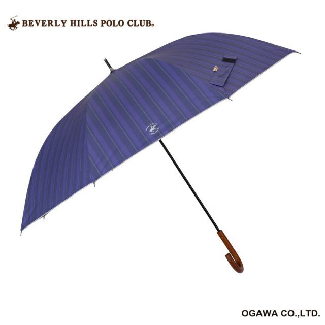 BHPC ビバリーヒルズポロクラブ 紳士 晴雨兼用 ジャンプ 長傘 ストライプ 70cm 雨傘 日傘 ジャンプ式 UVカット 遮光率99% 以上 遮熱効果 はっ水 大きい 丈夫 ワイド