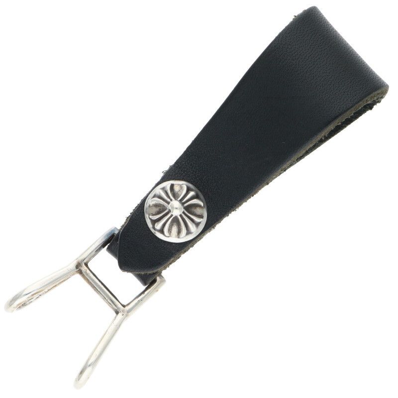クロムハーツ　ベルトループ　クロスボタンレザー クロムハーツ（Chrome Hearts）ベルトループ フローラルボタン